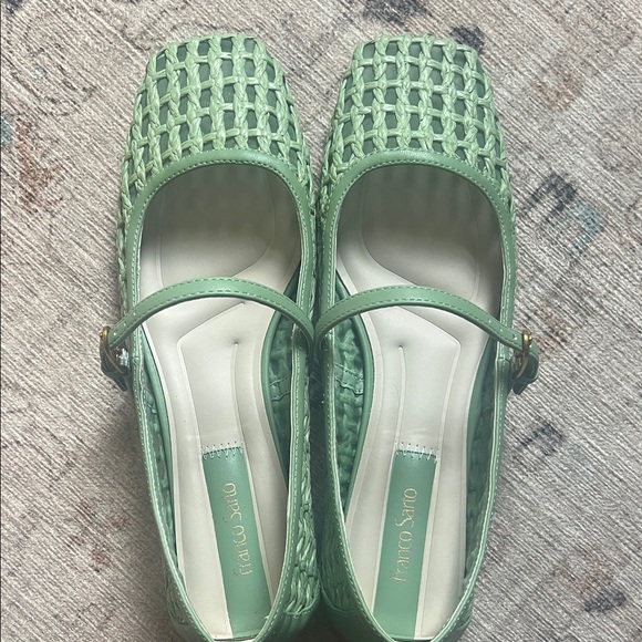 Franco Sarto Green Woven Mary Jane Flats - Picture 8 of 10